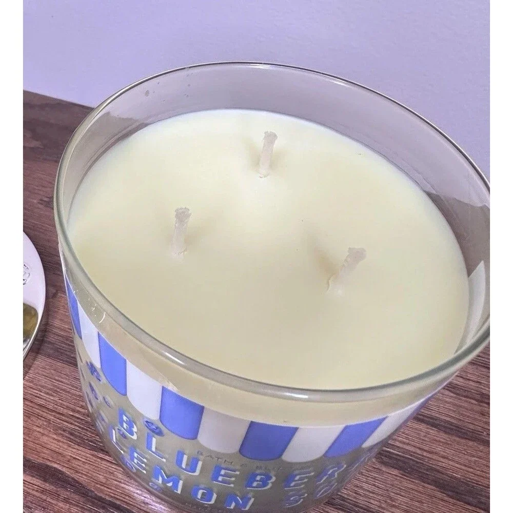 Bath & Body Works BLUEBERRY LEMON SOUR 3-Wick CANDLE Scented 14.5 oz